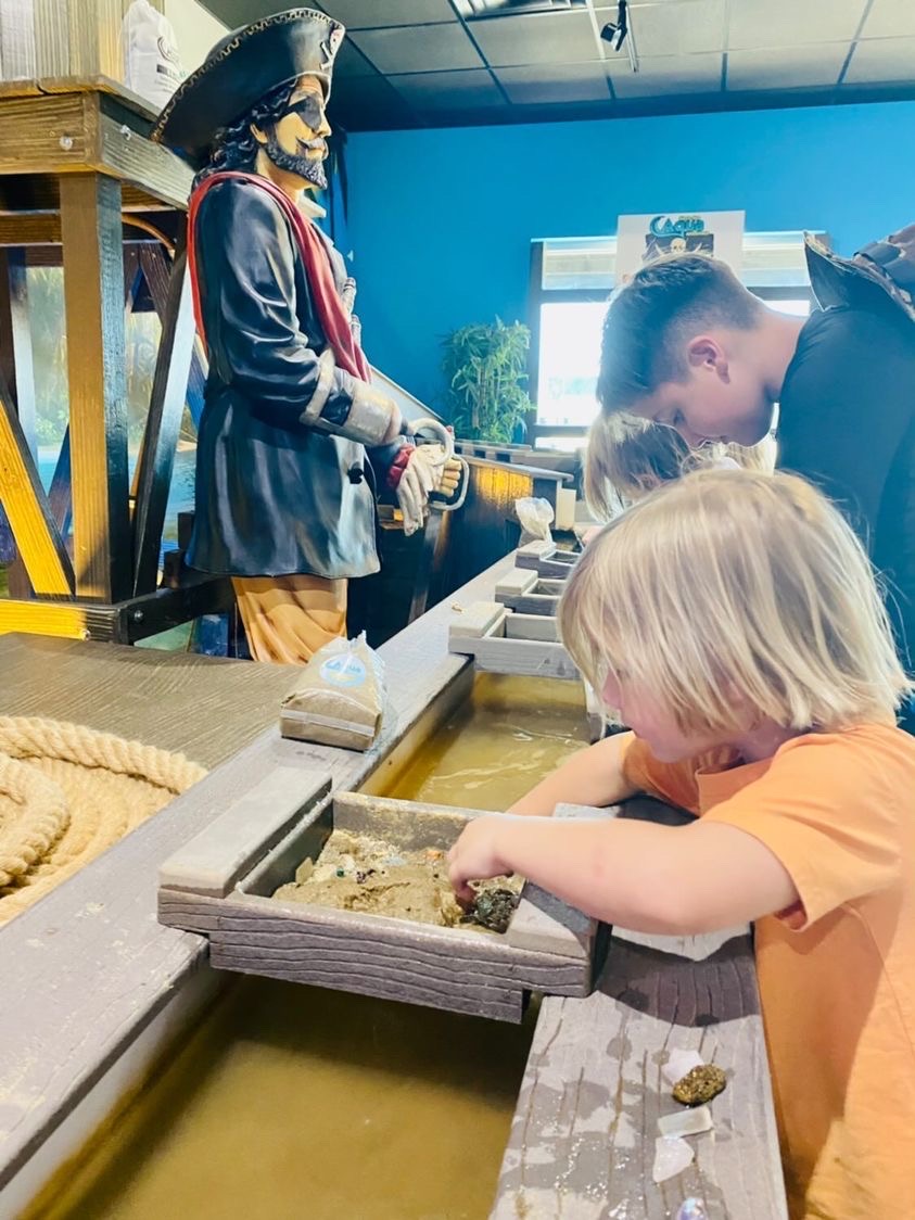 Kids doing treasure hunt gem mining